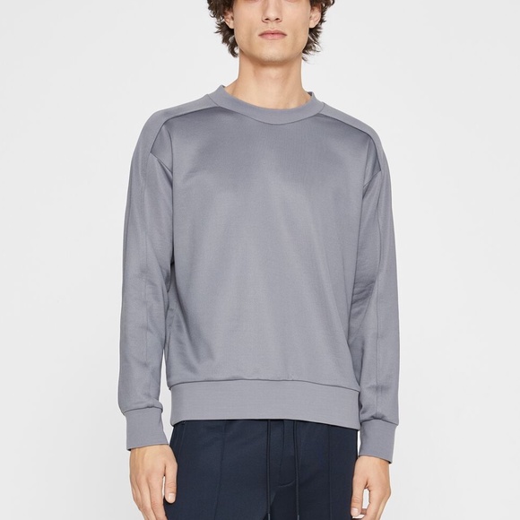 Tech Terry Sweatshirt w/Stripe Rib- Brand New- NEVER WORN- SLATE/IVORY (SEE PIC)